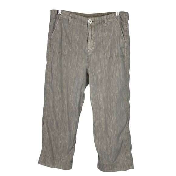 Soft Surroundings 10 Petite Tea Party Crop Pants Linen Tencel Blend Sandy Beige - Picture 1 of 11